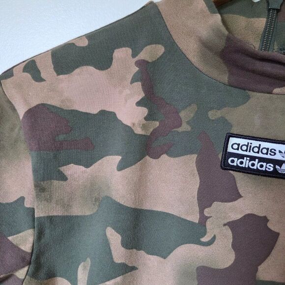 EUC ADIDAS MOCK NECK CAMO BODYCON T SHIRT DRESS SIZE M - Picture 9 of 15